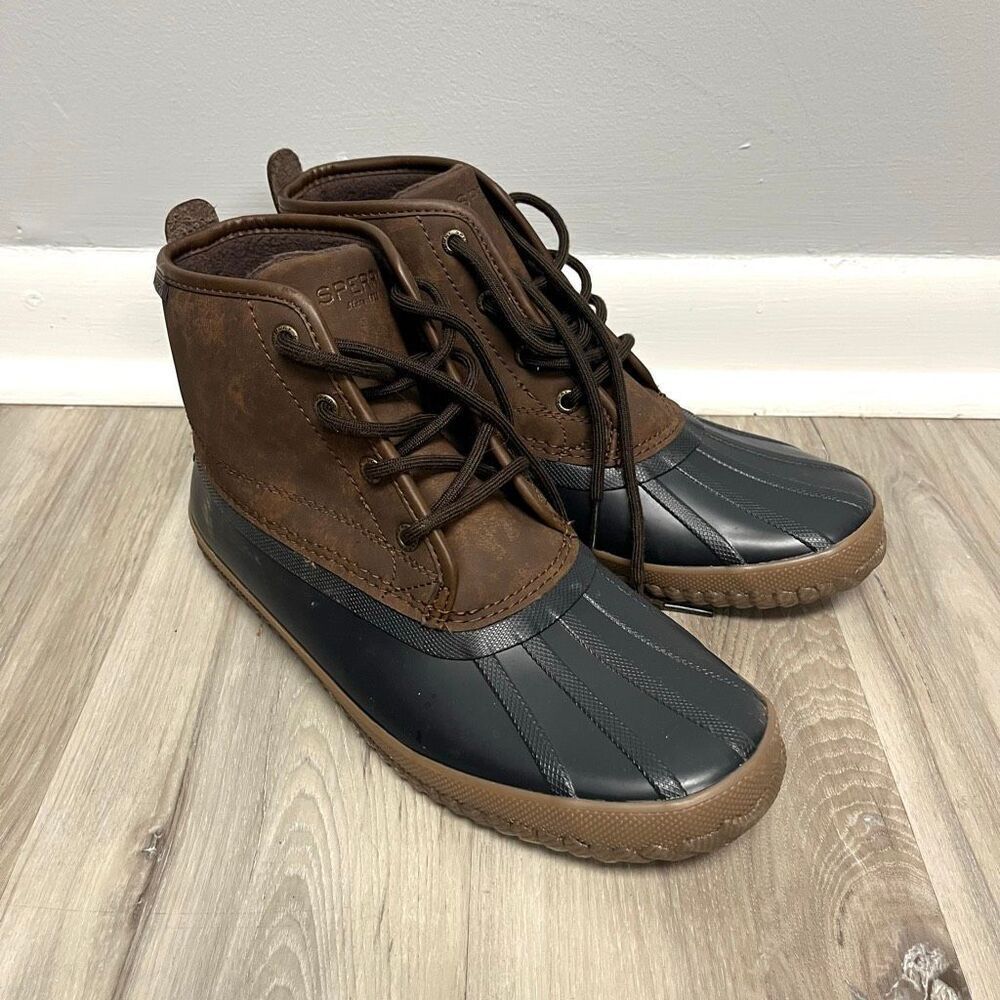 Sperry Duck Boots Men's‎ 9 Breakwater Brown and Black Leather and Rubber